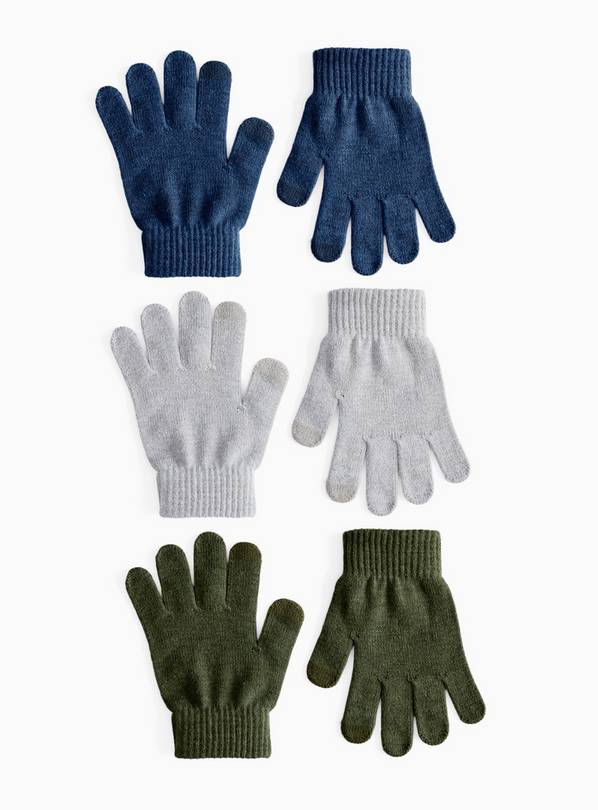 Navy & Green Magic Gloves 3 Pack One Size